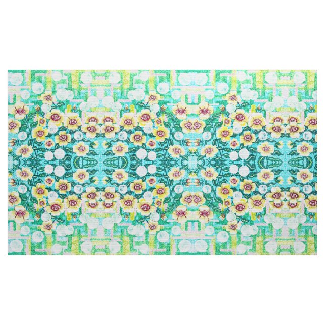 Blyertsteckning Blommig Tyg (Yard)