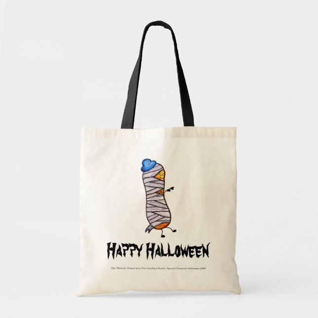 Blyg jordnötmamma för happy halloween tygkasse (Framsidan)