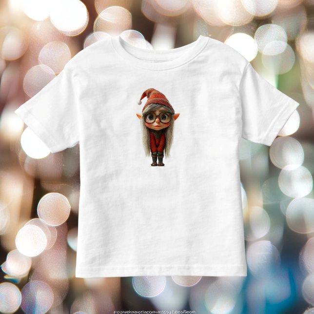 Blyg jul-tomte unge barn T-shirt (Skapare uppladdad)