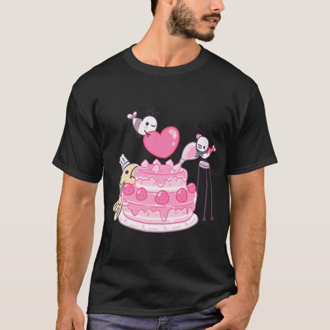 Blyg räka - Födelsedagstårta T Shirt (Framsida)