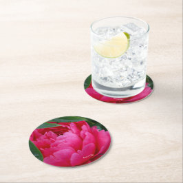 Blyg Rosa Pion Underlägg Papper Rund