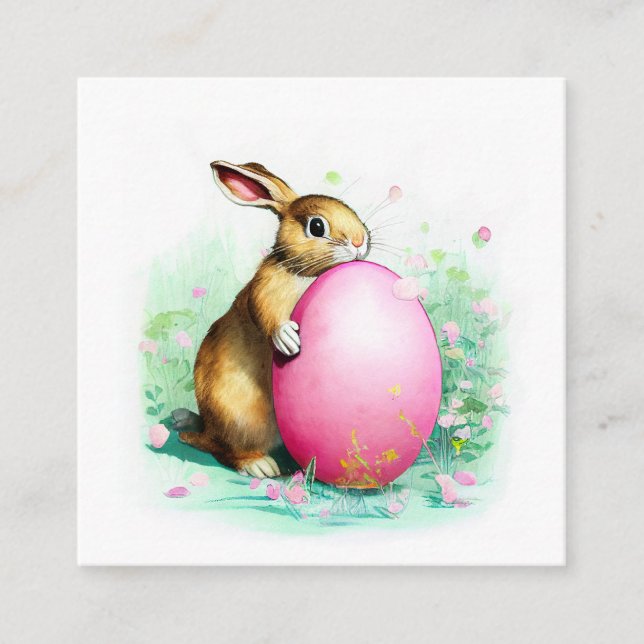 blyg som gömmer bakom ett stort Påskägg Tilläggskort (Framsida)