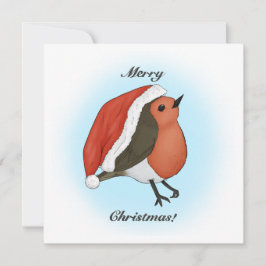 Blyg tomte rödhake julkort