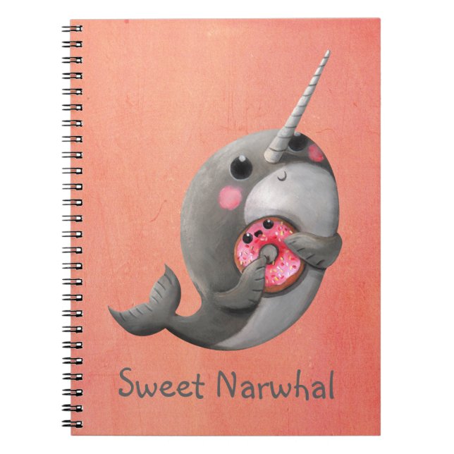 Blyga Narwhal med munken Anteckningsbok (Framsidan)