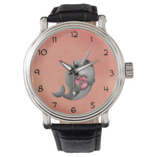 Blyga Narwhal med munken Armbandsur