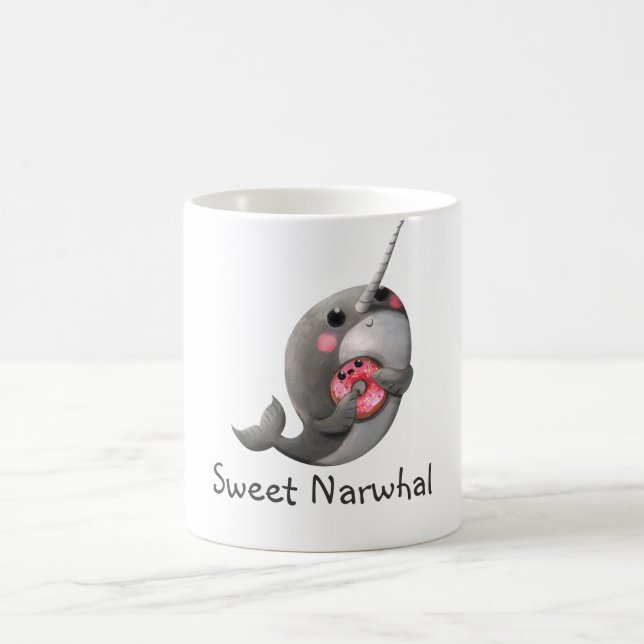 Blyga Narwhal med munken Kaffemugg (Center)