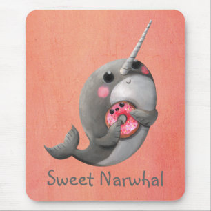Blyga Narwhal med munken Musmatta