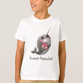 Blyga Narwhal med munken T-shirt