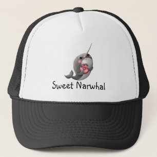 Blyga Narwhal med munken Truckerkeps