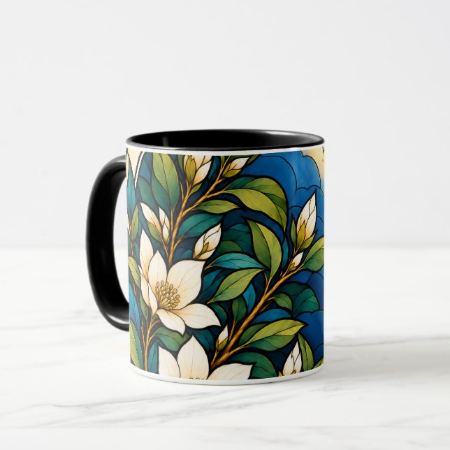 Blyglas botanisk blomma mugg (Framsida vänster)