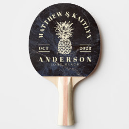 Blygsam Mörk Sten Tropisk Ananas Bröllopskrona Pingisracket