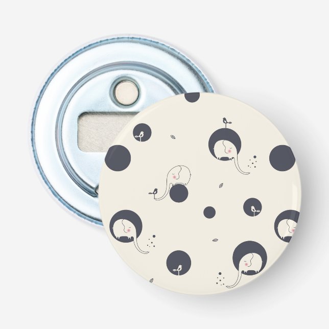 Blygt elefantmönster flasköppnare (Framsidan)