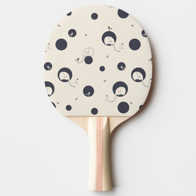 Blygt elefantmönster pingisracket (Framsidan)