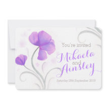 Blyinbjudan för lila av vildfärgsblommor