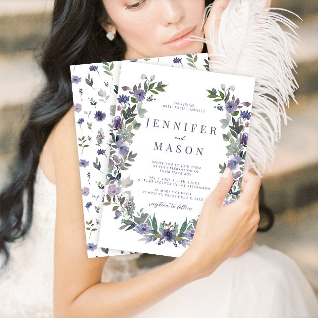 Blyinbjudan till blomsterträdgård om vattenfärgsli inbjudningar (Skapare uppladdad)