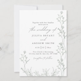 Blyinbjudan till bröllopsinbjudan för vita och sag inbjudningar