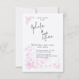 Blyinbjudan till shabby chic Rosa Blommigt Inbjudningar