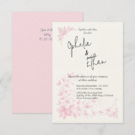 Blyinbjudan till shabby chic Rosa Blommigt Inbjudningar