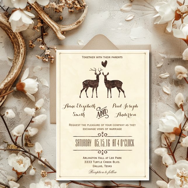 Blyinbjudan till Watercolor Deers Inbjudningar (Watercolor Deers wedding invitation)