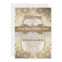 Blyinbjudningar till land Rustic Mason burk