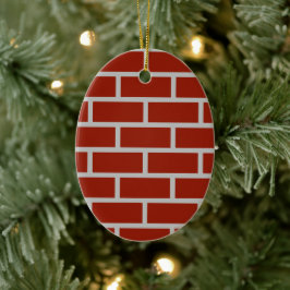 Blyoval Ornament (Brick Red & Grått)