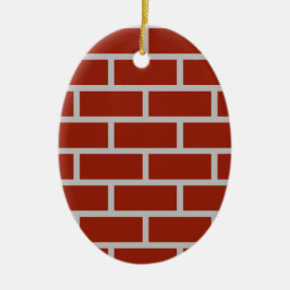 Blyoval Ornament (Brick Red & Grått)