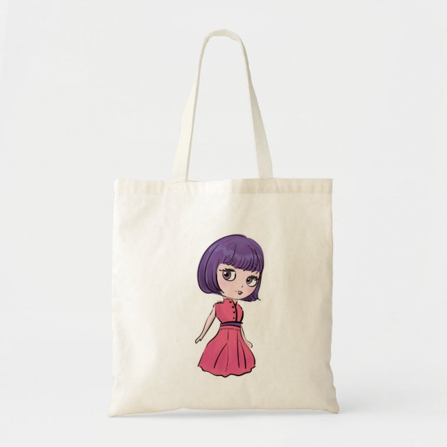 Blythe-dockkonst, söt och kawaii-illustration tygkasse (Framsidan)