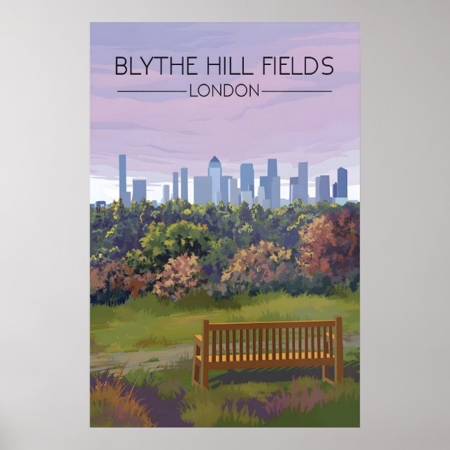 Blythe Hill Fields London Park Resemålning Poster (Framsidan)