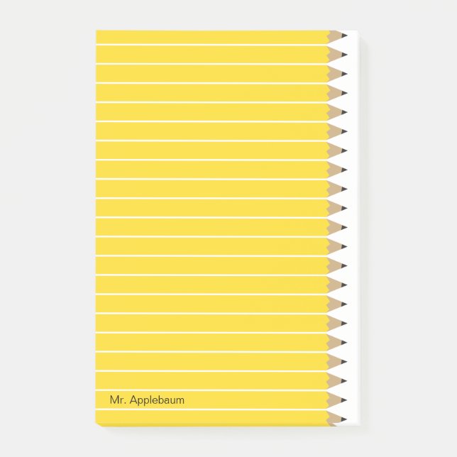 Blytt skärpt blyertspennor Lägg till Namn 4 x 6 Post-it Block (Framsida)