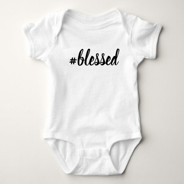 #Blzed Baby Bodykostdräkt Blsed Hashtag T Shirt (Framsida)
