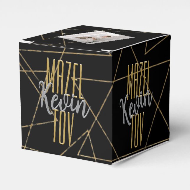 BM Bar Bat Mitzvah Overlapping Stars Presentaskar (Framsidan Sidan)