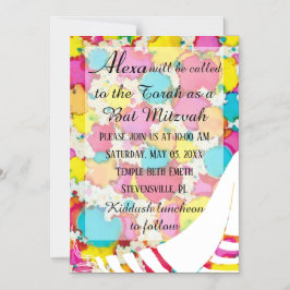 BM Bar eller Bat Mitzvah Magnetisk Partifästning 2 Inbjudningskort