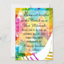 BM Bar eller Bat Mitzvah Magnetiskt Partinodbrev Magnetisk Inbjudningskort