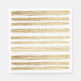 BM Bat mitzvah eller Pub Mitzvah Guld Stripe Pappersservett
