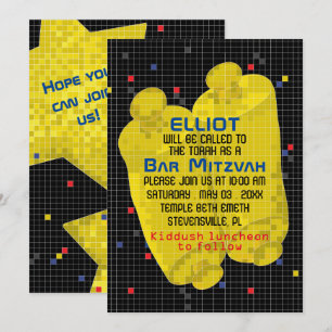 BM Bat mitzvah Pub Mitzvah Game on Investigation Inbjudningar