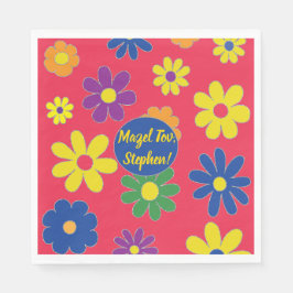 BM Fladdermus eller Pub Mitzvah Napkin Flowered Pappersservett