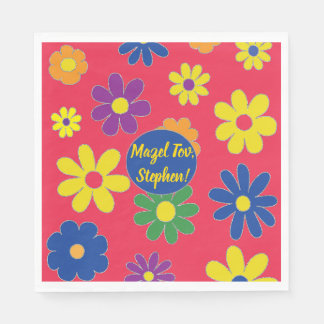 BM Fladdermus eller Pub Mitzvah Napkin Flowered Pappersservett
