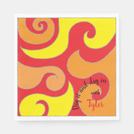 BM Fladdermus eller Pub Mitzvah Napkin Swirled Pappersservett