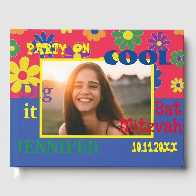 BM Fladdermus eller Pub Mitzvah Party Flowery Gästböcker (Framsida)