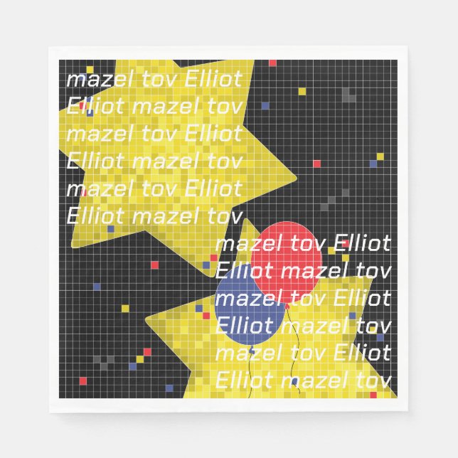 BM Fladdermus Pub Mitzvah Game on Napkins Pappersservett (Framsidan)