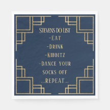 BM Fladdermus Pub Mitzvah Navy Art Deco