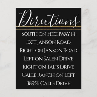 BM Pub Bat mitzvah Elegant Guld riktningskort för