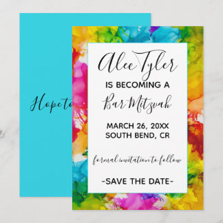 BM Pub Bat mitzvah Färg Spara datum Datumet