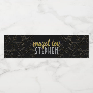 BM Pub Bat mitzvah Guld Stars Vattenflaskor Etikett