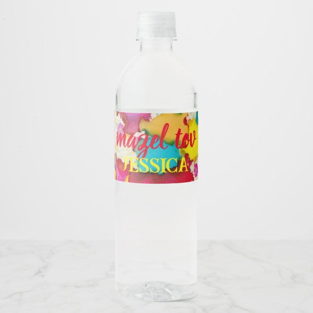 BM Pub Bat mitzvah konfetti Vattenflaskor Etikett (Framsida)
