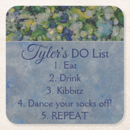 BM Pub eller Bat mitzvah Blues Silvers Underlägg Papper Kvadrat