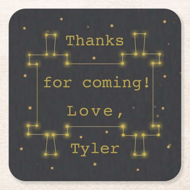 BM Pub eller Bat mitzvah Space Torah Underlägg Papper Kvadrat (Framsidan)