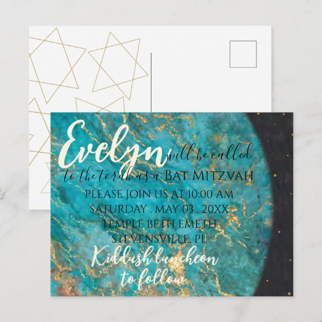 BM Pub eller Bat mitzvah ut ur denna värld Vykort (Fram/baksida)