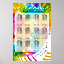 BM Pub N Bat mitzvah färglöst sittplatsschema för  Poster
