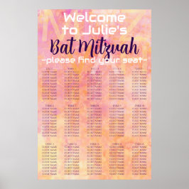 BM Pub och Bat mitzvah enkelt subtilt sittdiagram Poster